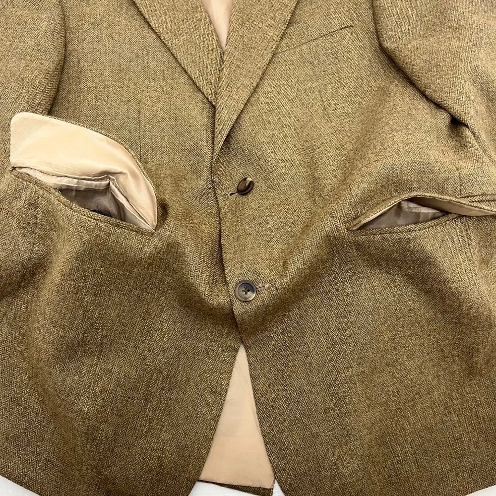 Meeting Street Mens 42R Sport Coat Blazer Brown Lambswool‎ Long Sleeve Outdoor